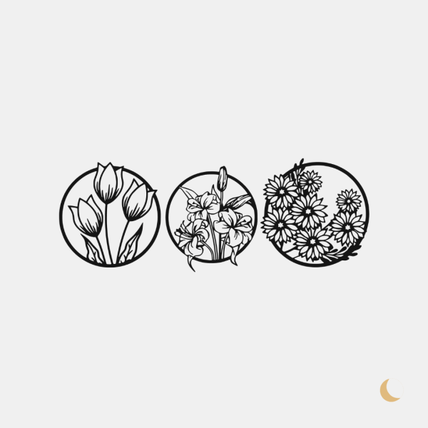 Wall Art decorativa "Circle of Blooms" - immagine 2