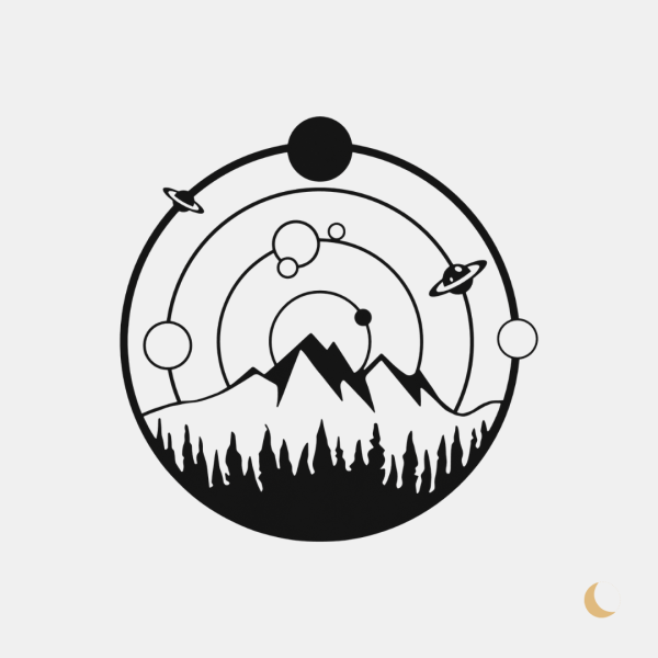 Wall Art decorativa "Cosmic Mountains" - immagine 2