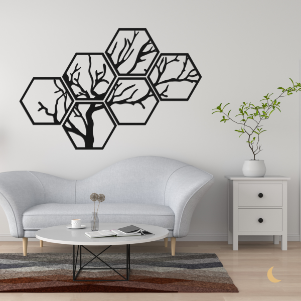 Wall Art decorativa "Hexagon Tree"