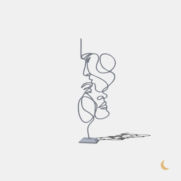 Soprammobile decorativo Line Art "Il Bacio" - immagine 2