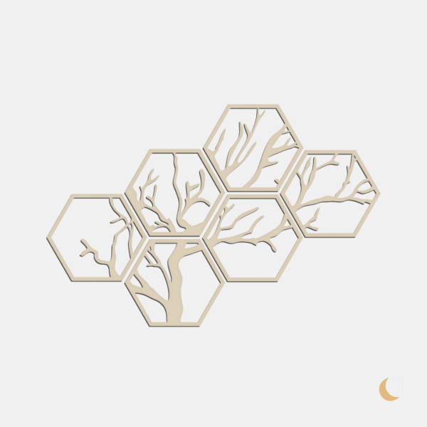 Wall Art decorativa "Hexagon Tree" - immagine 4