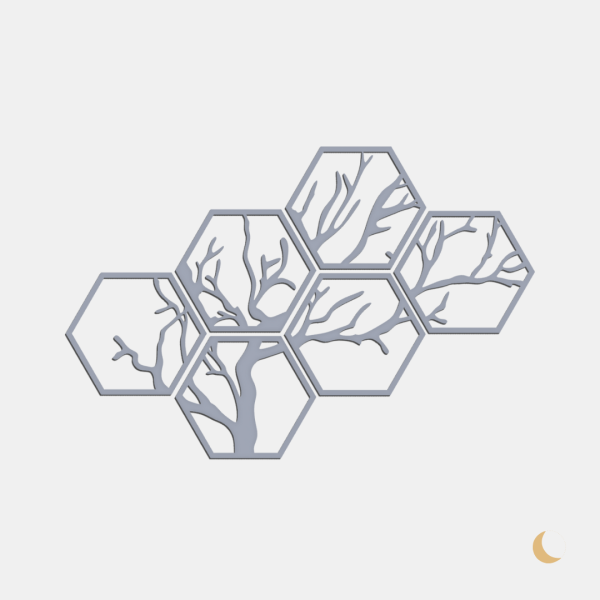 Wall Art decorativa "Hexagon Tree" - immagine 3