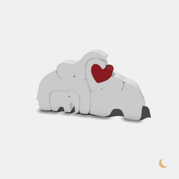 Soprammobile decorativo "Famiglia di Elefantini" - immagine 2