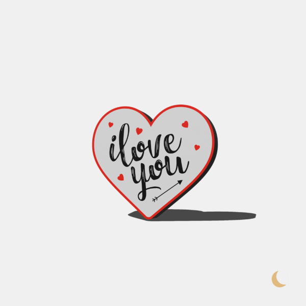 Lightbox decorativa "I love you"