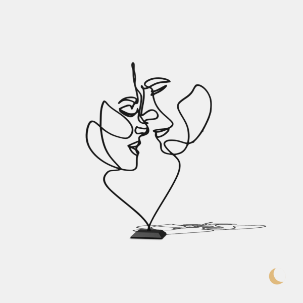 Soprammobile decorativo Line Art "Amanti"