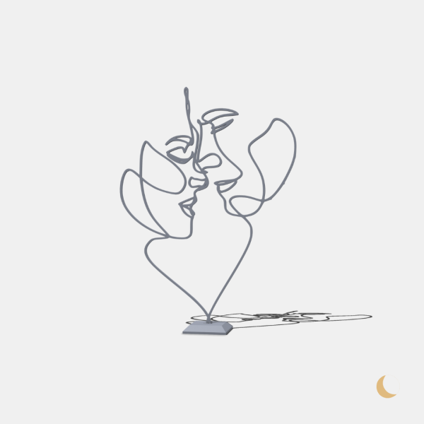 Soprammobile decorativo Line Art "Amanti" - immagine 2